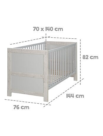Lit bébé évolutif 70 x 140 convertible en lit junior 'Mila' ROBA