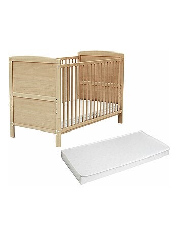 Lit bébé évolutif en bois avec matelas en bois luna