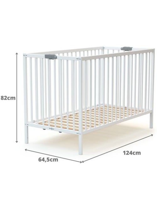 Lit bébé pliant - 60 x 120 cm - webaby - flex - blanc - Kiabi Lit bébé pliant - 60 x 120 cm - webaby - flex - blanc - Kiabi