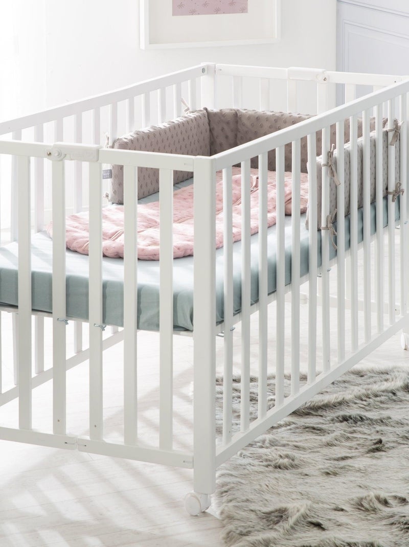 Lit bébé pliant 60 x 120 avec roulettes et hauteur réglable 'fold up' roba Blanc - Kiabi