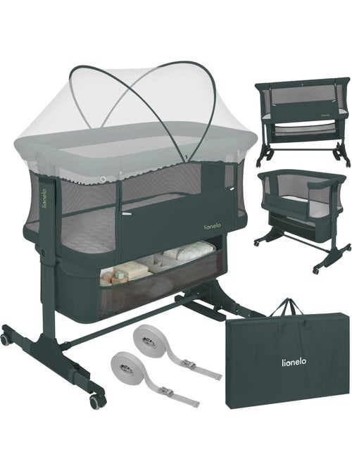Lit cododo 3en1 LIONELO Jodie - Berceau - Réglable en hauteur et inclinaison- Matelas haute densité - Kiabi