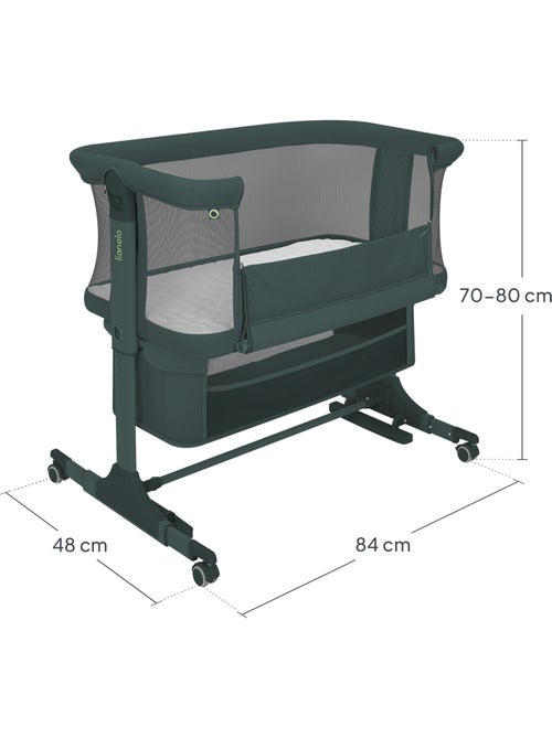 Lit cododo 3en1 LIONELO Jodie - Berceau - Réglable en hauteur et inclinaison- Matelas haute densité - Kiabi