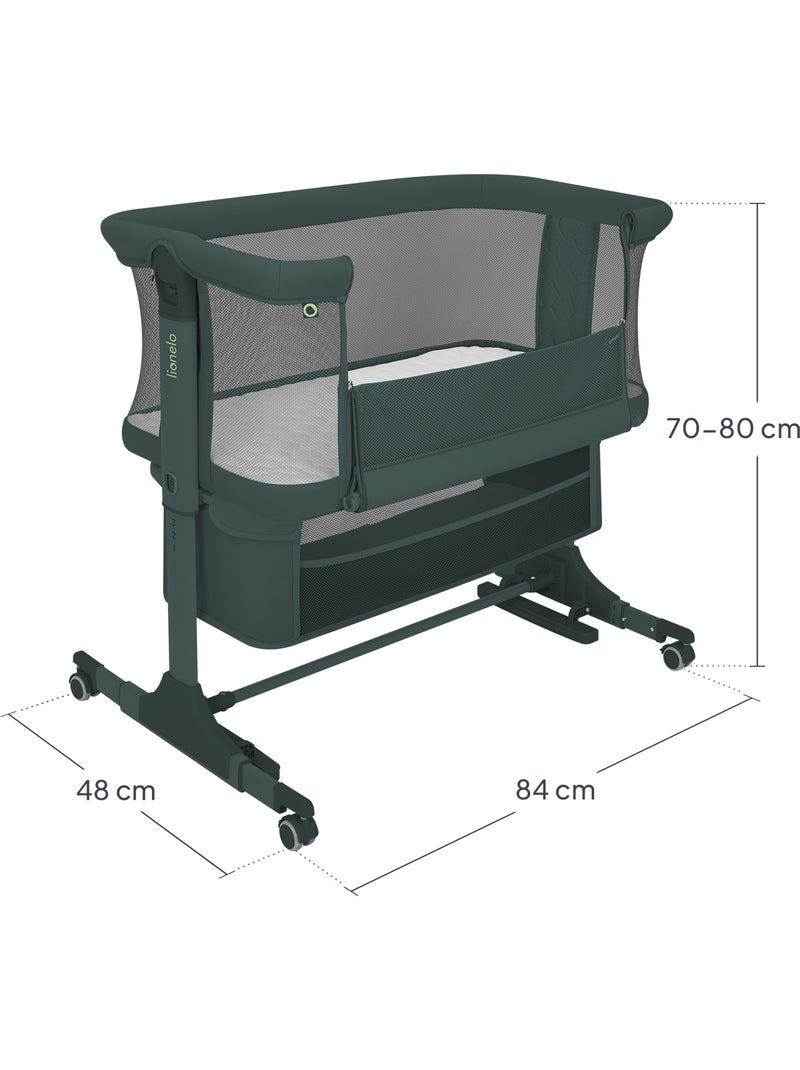 Lit cododo 3en1 LIONELO Jodie - Berceau - Réglable en hauteur et inclinaison- Matelas haute densité Vert - Kiabi