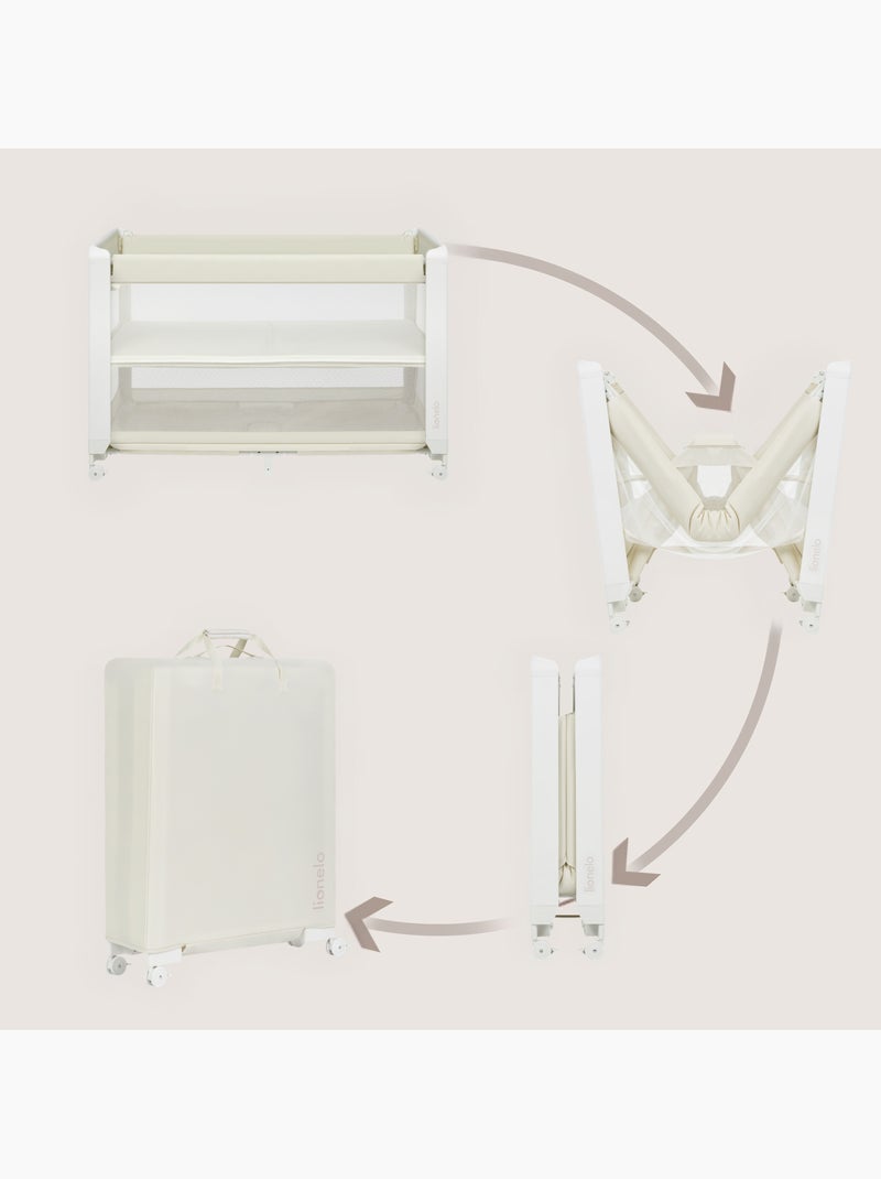 Lit cododo 5en1 LIONELO Patty - Lit parapluie - Parc - Pliable - Matelas haute densité - 4 roulettes Beige - Kiabi