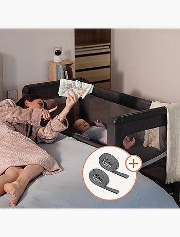 Lit cododo 5en1 LIONELO Patty - Lit parapluie - Parc - Pliable - Matelas haute densité - 4 roulettes