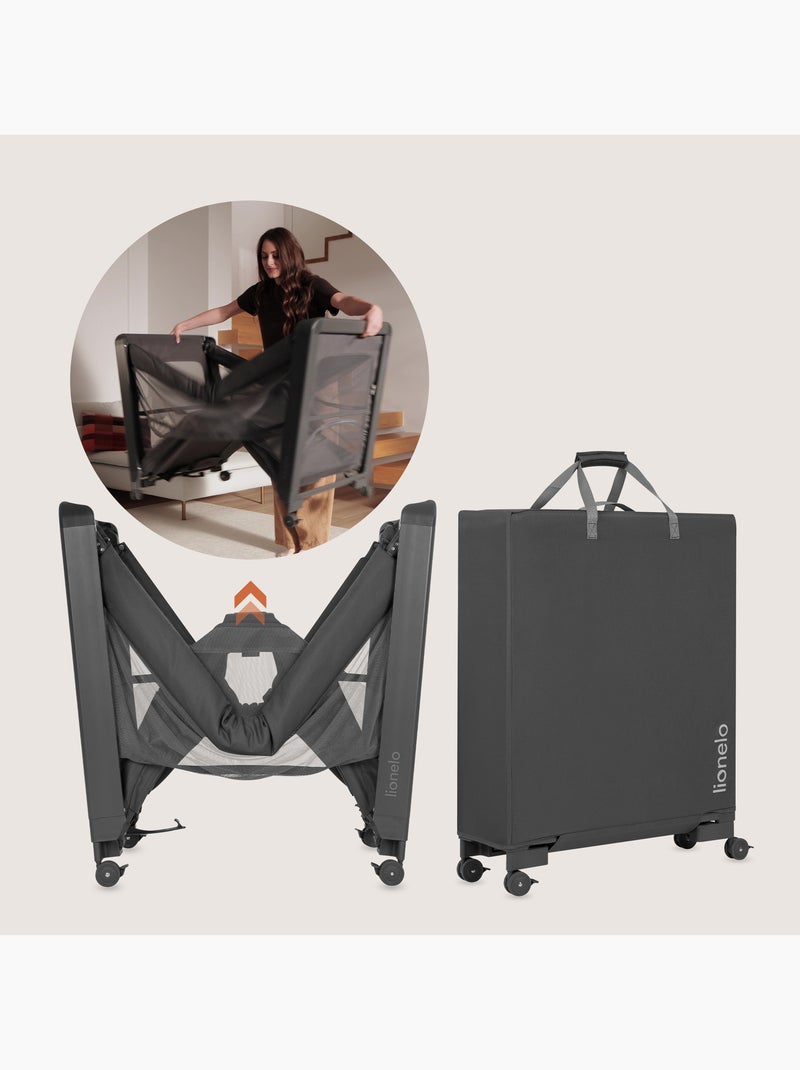 Lit cododo 5en1 LIONELO Patty - Lit parapluie - Parc - Pliable - Matelas haute densité - 4 roulettes Gris - Kiabi