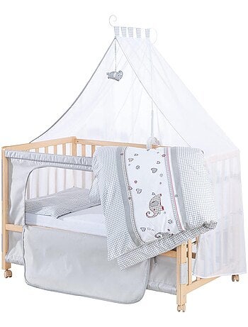 Lit cododo 60 x 120 avec literie complète et roulettes à freins ROBA