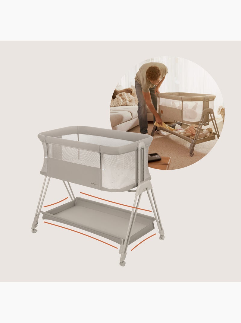 Lit cododo bébé 3en1 LIONELO Luna - Berceau - Réglable en hauteur et inclinaison - Matelas inclus Beige - Kiabi