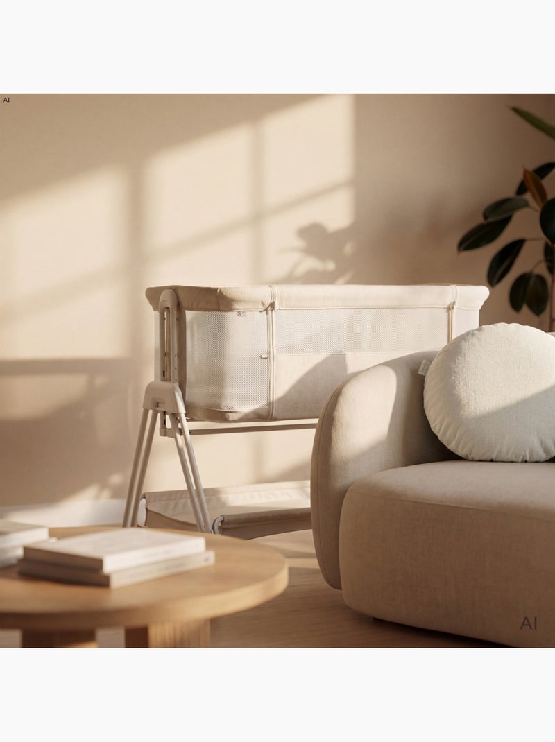 Lit cododo bébé 3en1 lionelo luna - berceau - réglable en hauteur et inclinaison - matelas inclus Blanc - Kiabi