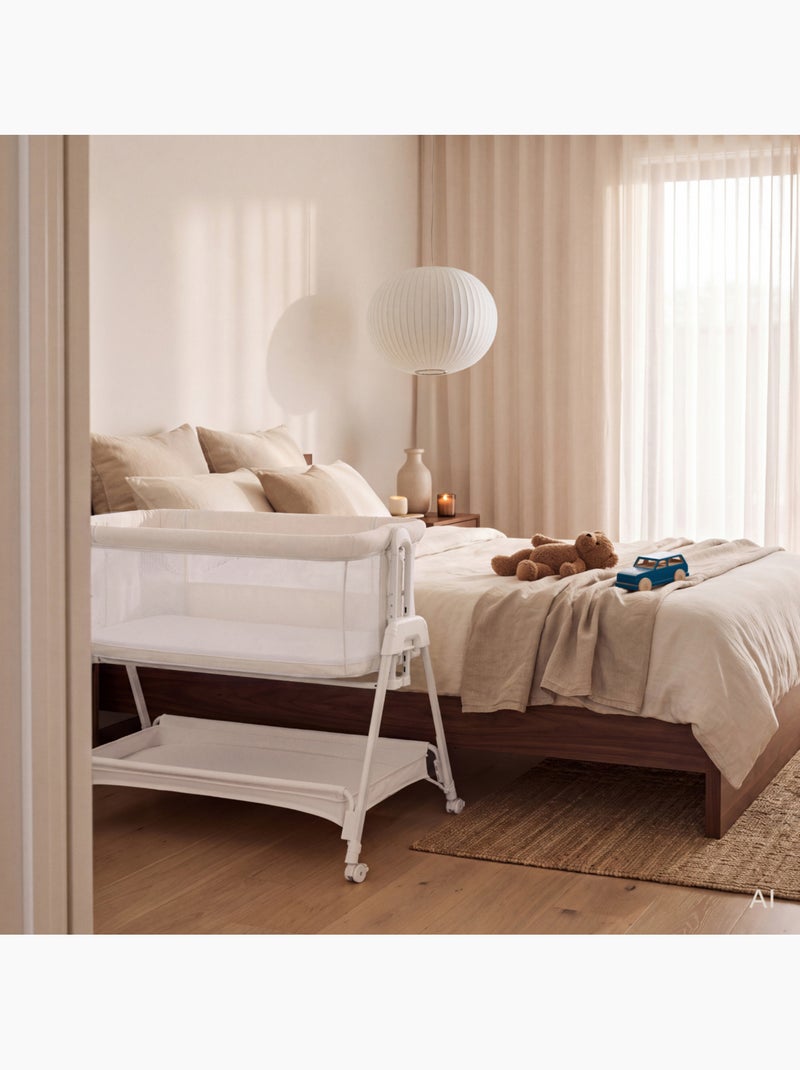 Lit cododo bébé 3en1 lionelo luna - berceau - réglable en hauteur et inclinaison - matelas inclus Blanc - Kiabi