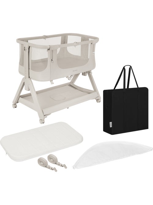 Lit cododo bébé 4en1 lionelo luna - berceau - réglable en hauteur et inclinaison - matelas inclus - Kiabi Lit cododo bébé 4en1 lionelo luna - berceau - réglable en hauteur et inclinaison - matelas inclus - Kiabi