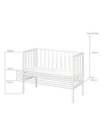 Lit cododo pour nouveau-né avec matelas respirant et déhoussable ROBA