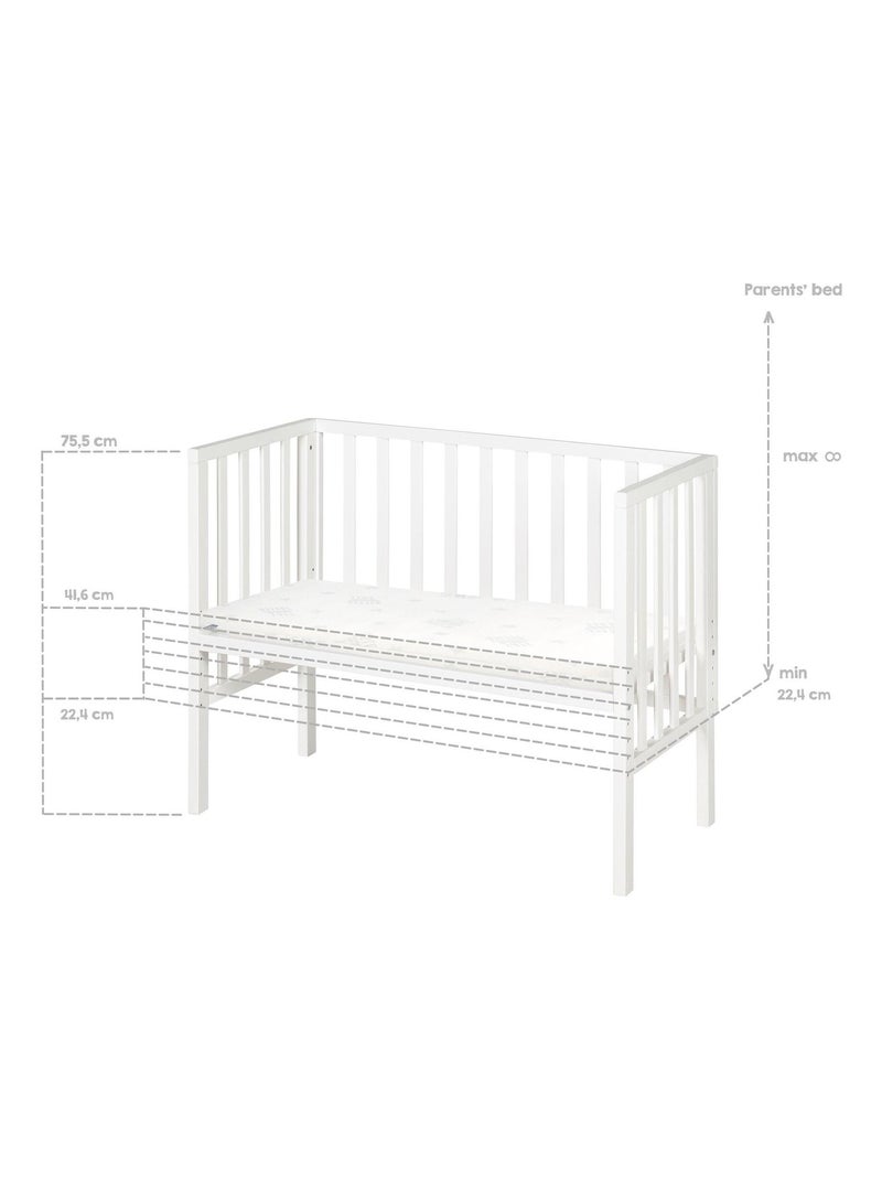 Lit cododo pour nouveau-né avec matelas respirant et déhoussable ROBA Blanc - Kiabi