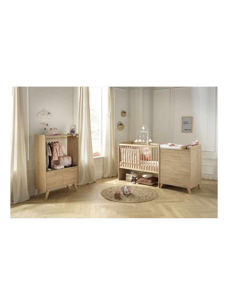 Lit combiné 120x60 évolutif en 90x190 arty - sauthon Marron - Kiabi