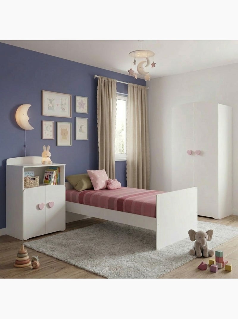 Lit combiné évolutif - babyprice Blanc Rose - Kiabi
