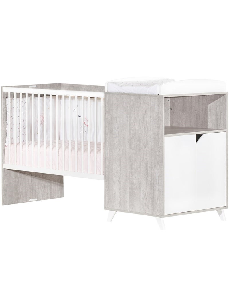 Lit combiné évolutif en bois - babyprice Blanc Gris - Kiabi