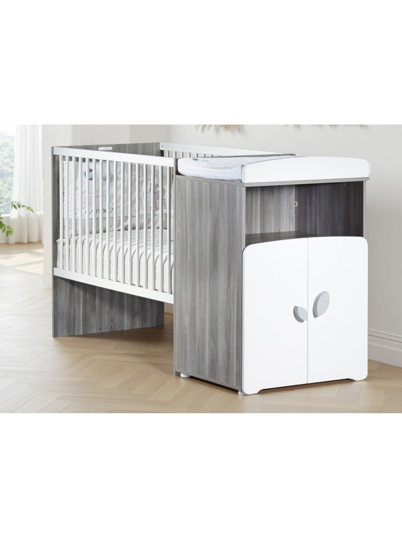 Lit combiné évolutif en bois - babyprice Gris - Kiabi