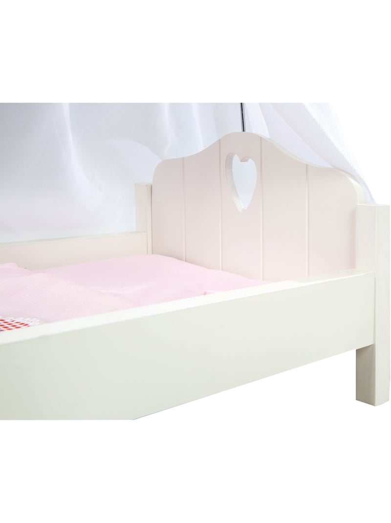 Lit de poupée avec literie complète 'Fienchen' ROBA Blanc Rose - Kiabi