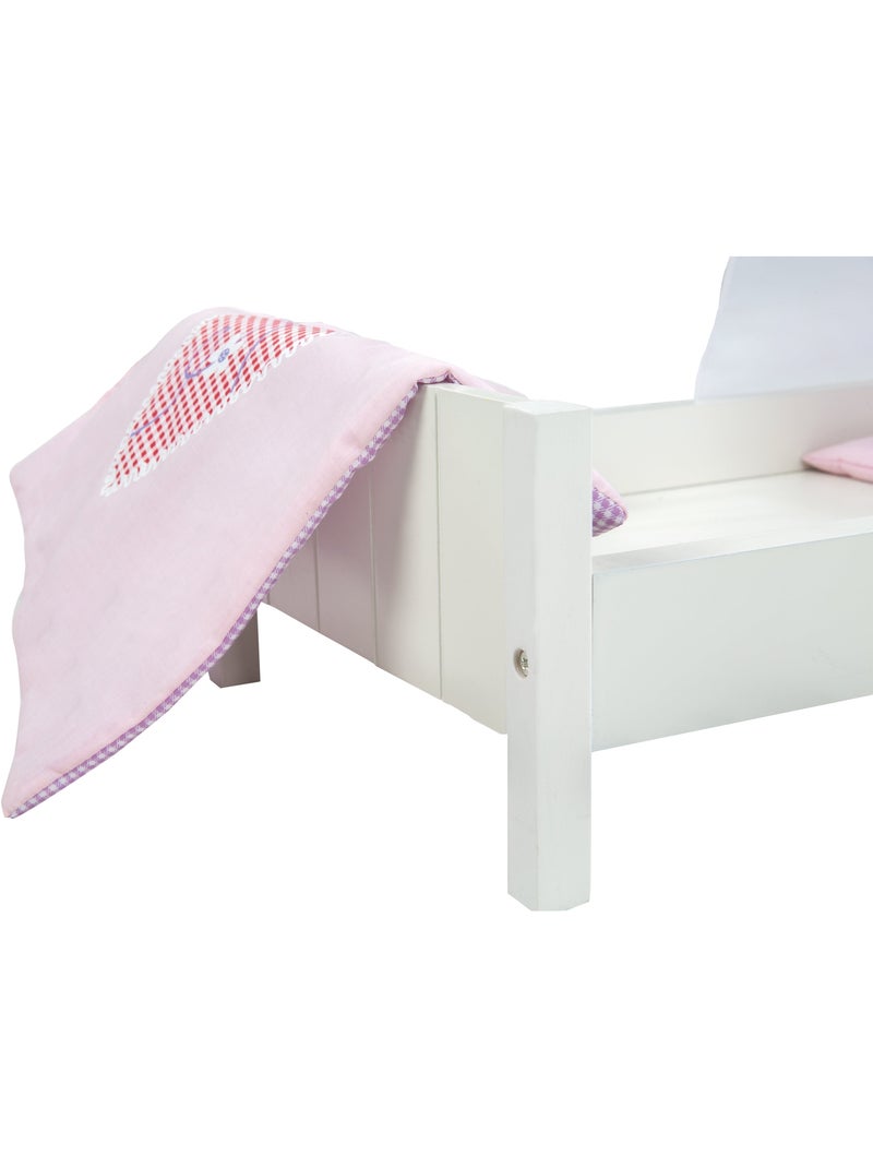 Lit de poupée avec literie complète 'Fienchen' ROBA Blanc Rose - Kiabi