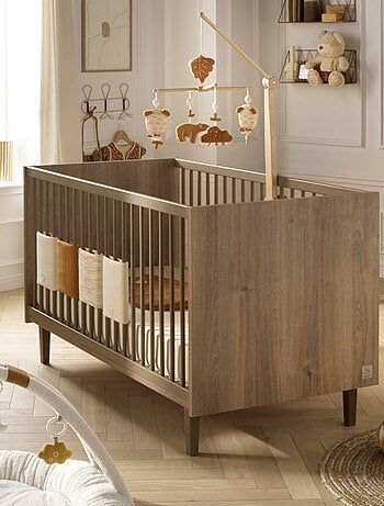 Lit évolutif - little big bed décor imitation bois - sauthon
