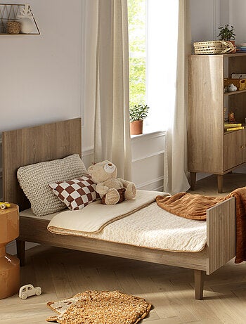 Lit évolutif - little big bed décor imitation bois - sauthon