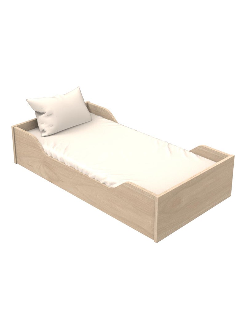 Lit évolutif - little big bed en bois décor chêne suave - sauthon Marron - Kiabi