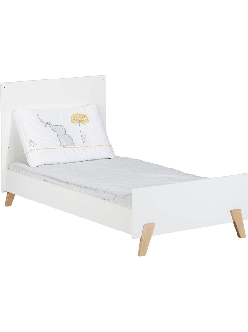 Lit évolutif - little big bed sur pieds en bois - babyprice Blanc Marron - Kiabi