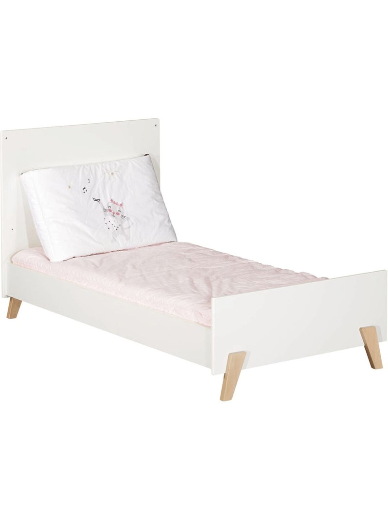 Lit évolutif - little big bed sur pieds en bois - babyprice Blanc Marron - Kiabi
