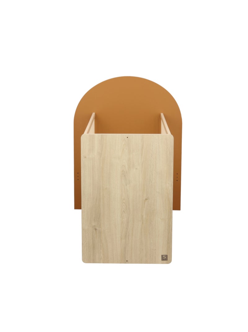 Lit évolutif 120x60 en 90x190 - tête de lit arche - sauthon Marron caramel - Kiabi