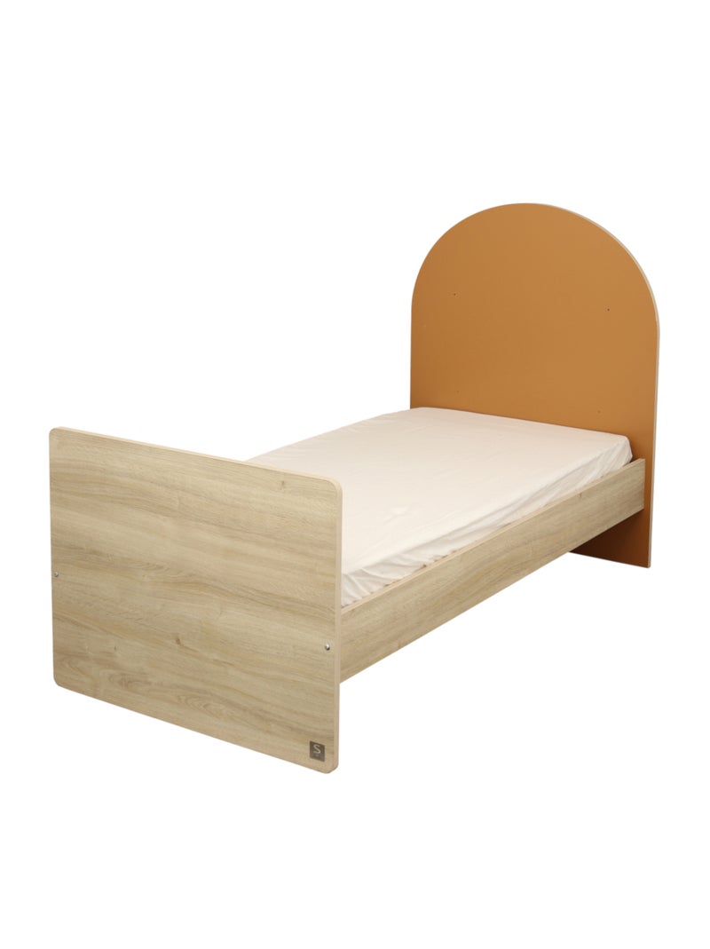 Lit évolutif 120x60 en 90x190 - tête de lit arche - sauthon Marron caramel - Kiabi