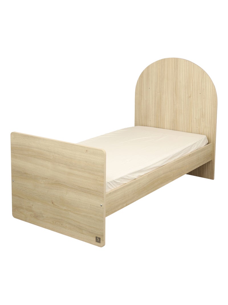 Lit évolutif 120x60 en 90x190 - tête de lit arche - sauthon Marron - Kiabi