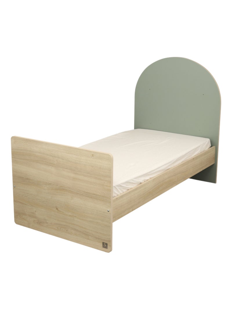 Lit évolutif 120x60 en 90x190 - tête de lit arche - sauthon Vert - Kiabi