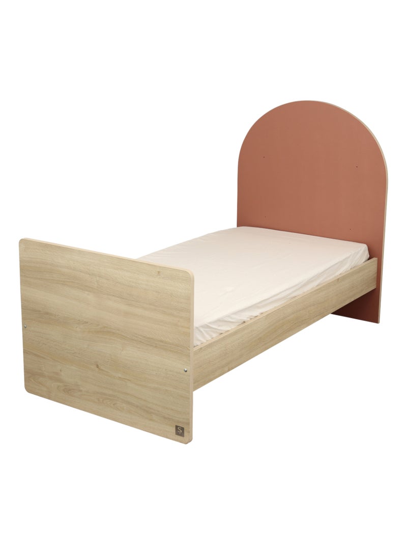 Lit évolutif 120x60 en 90x190- tête de lit arche - sauthon Rouge - Kiabi
