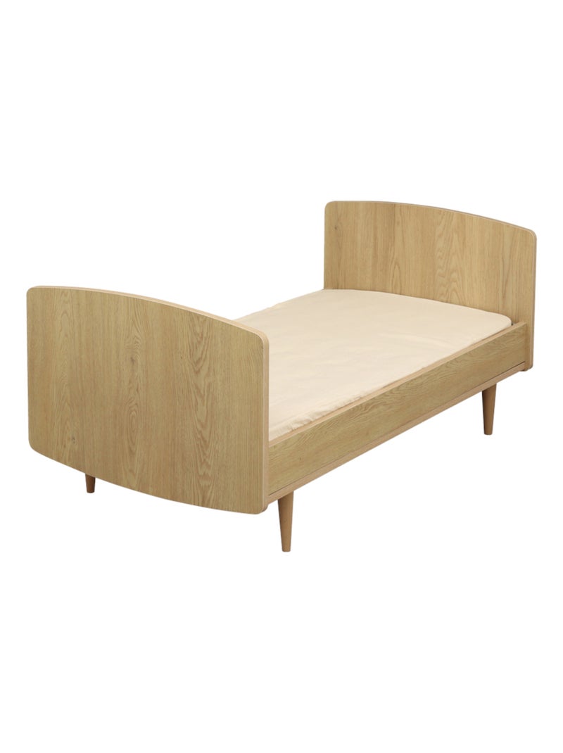 Lit évolutif 70x140 - little big bed pieds bois - sauthon Marron - Kiabi