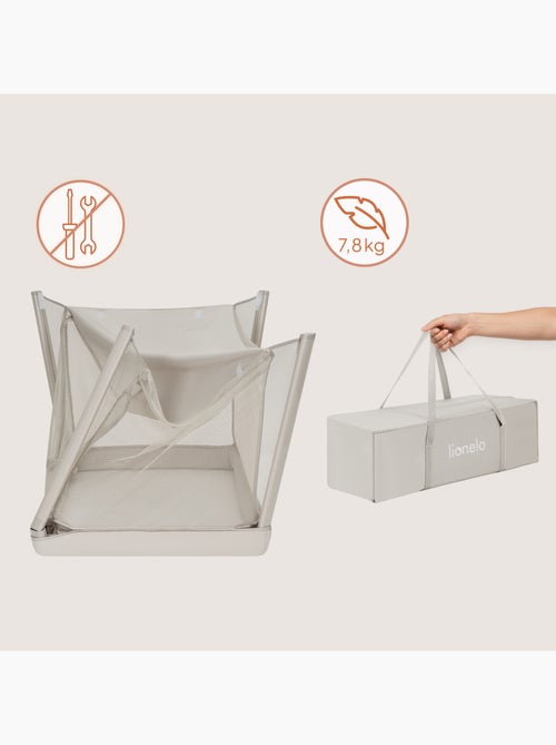 Lit parapluie 2en1 LIONELO Mila - Ultra légère - Lit bébé - 4cm matelas - Sac inclus - Kiabi