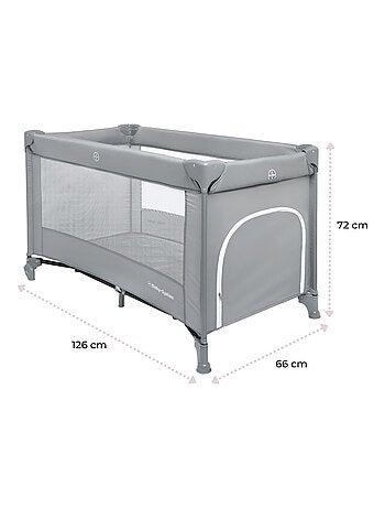 Lit parapluie de voyage pour enfants avec matelas et sac de transport, pliable, roues
