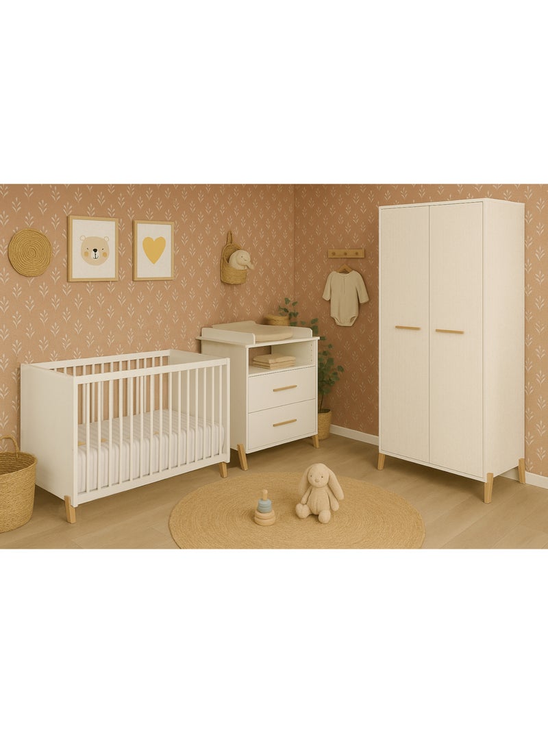 Lit sur pieds en bois - babyprice Blanc Marron - Kiabi