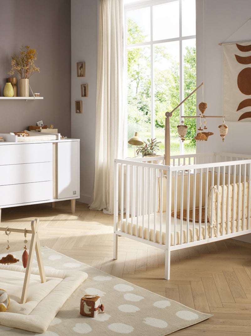 Lit tout barreaux en bois - babyprice Blanc - Kiabi