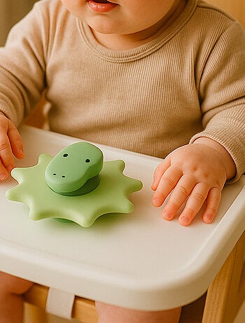 Little l | jouet d'éveil spinner à ventouse dinosaure