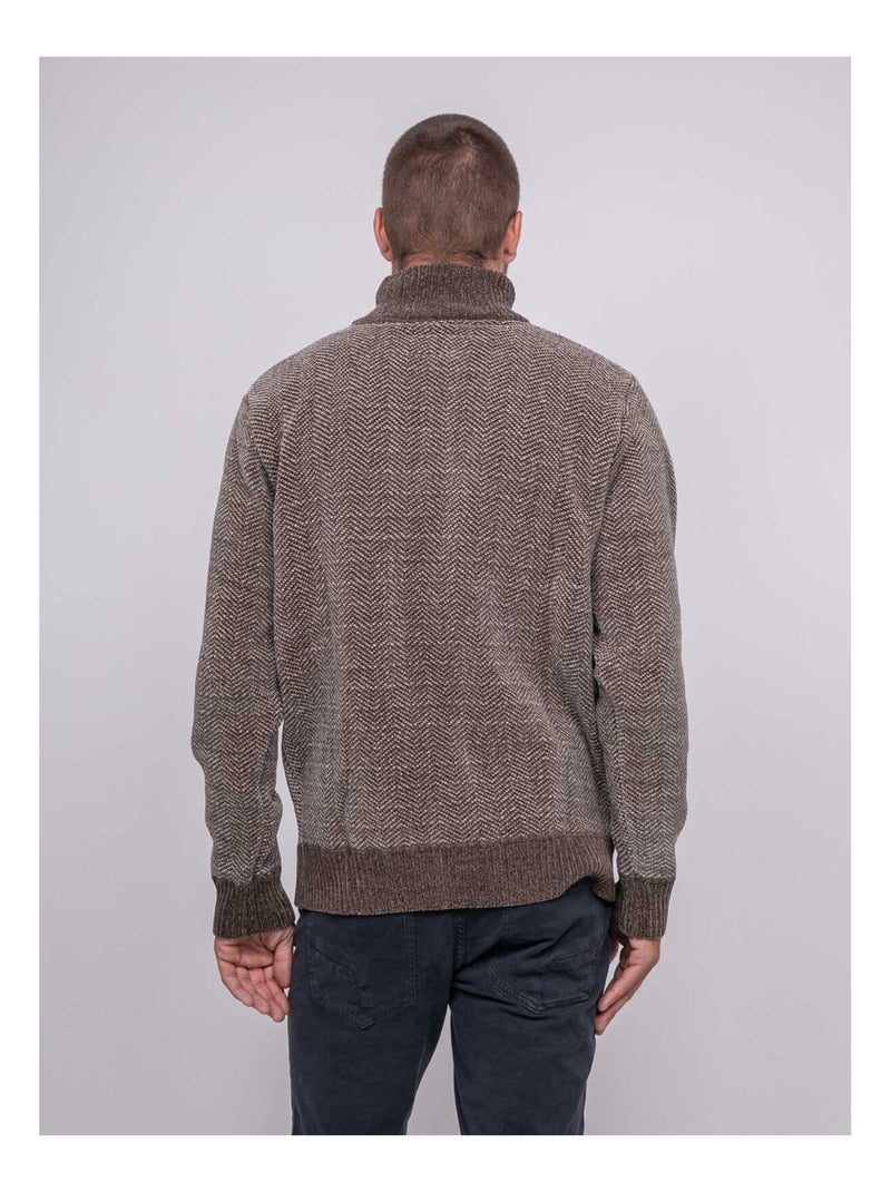 Litudo trui met knoopsluiting Bruin - Kiabi