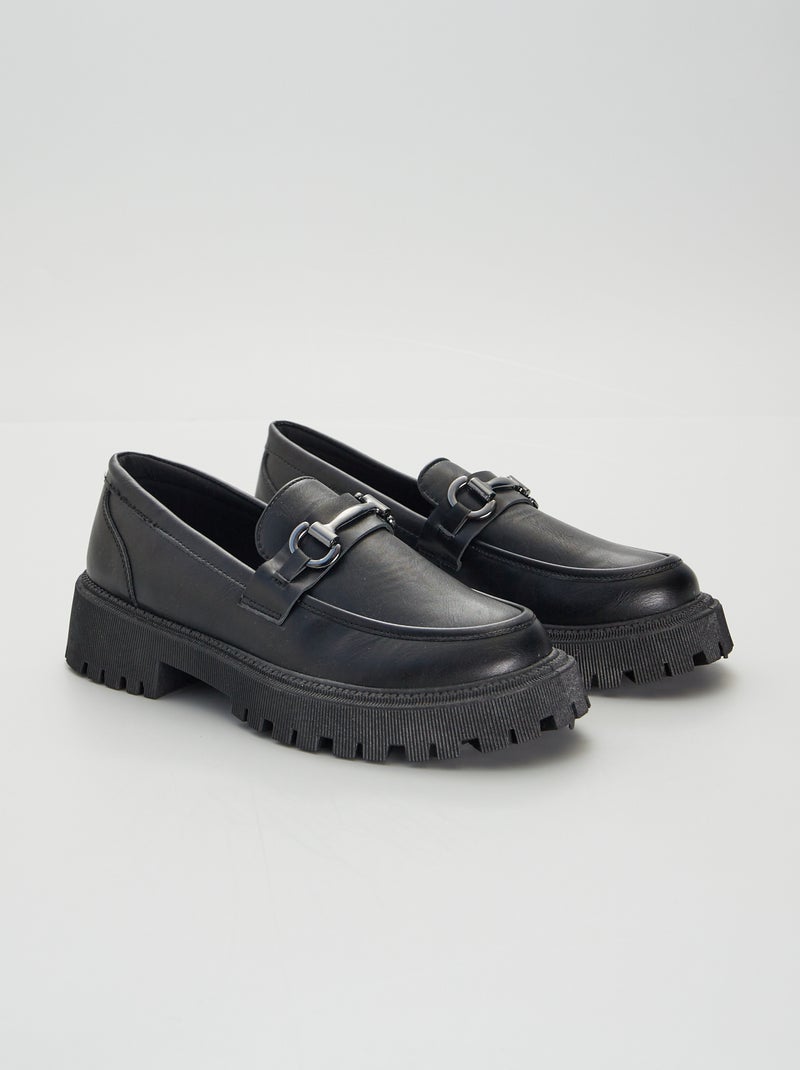 Loafers met dikke zool ZWART - Kiabi