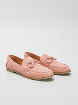 Loafers met gesp van suèdine