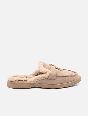 Loafers met imitatiebont