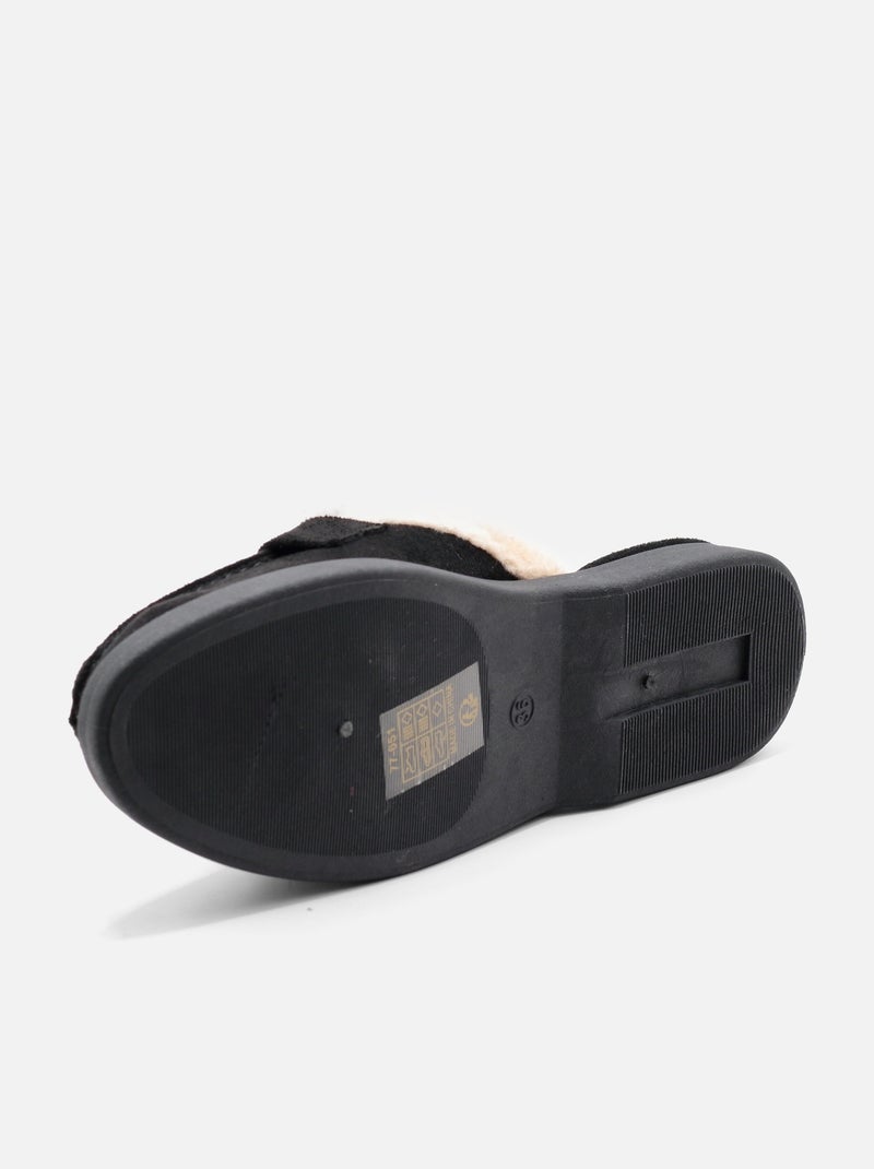 Loafers met imitatiebont Zwart - Kiabi