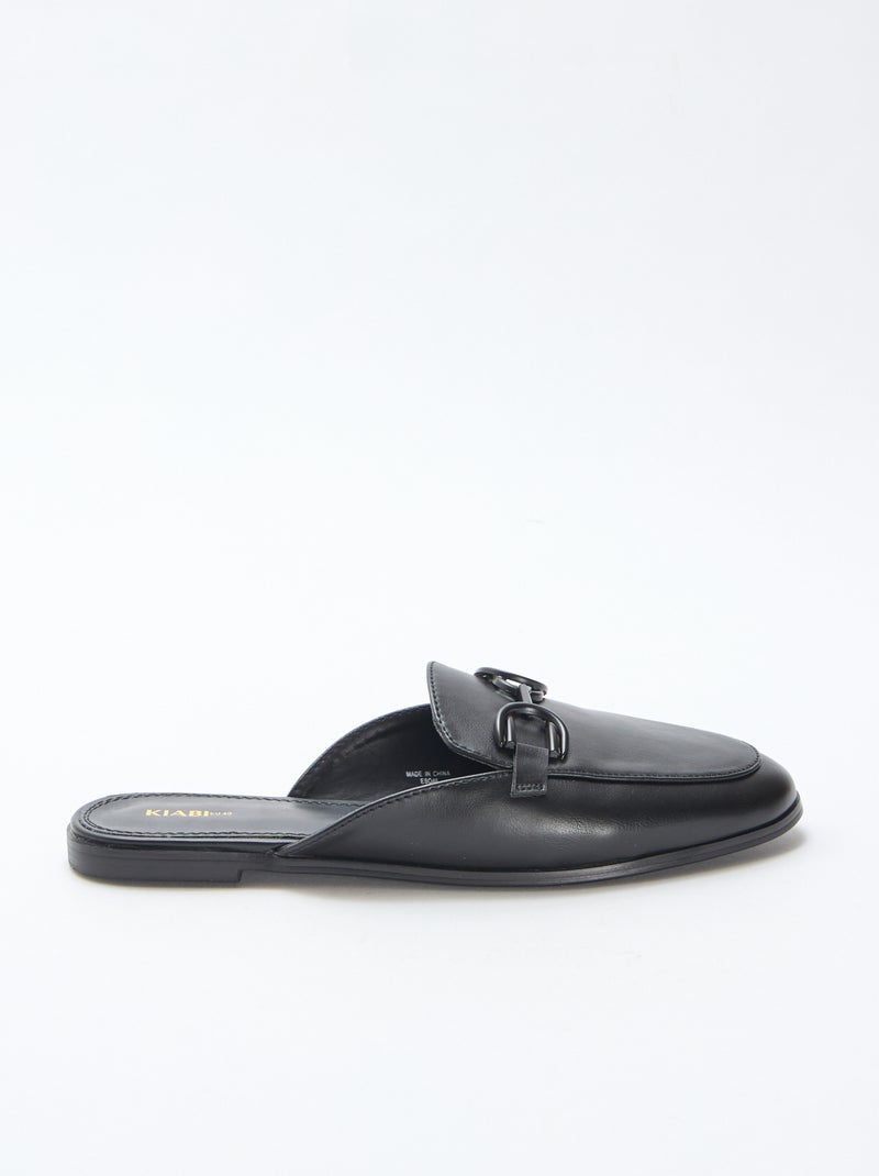Loafers met kettingdetail Zwart - Kiabi