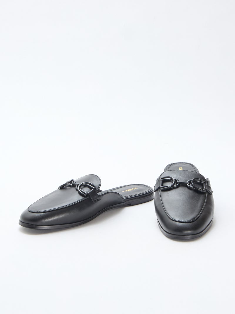 Loafers met kettingdetail Zwart - Kiabi