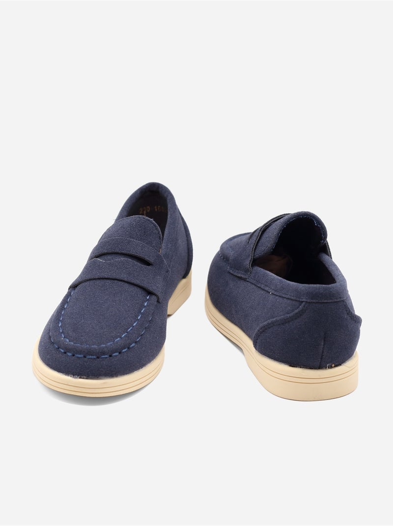 Loafers met suède-look Donkerblauw - Kiabi