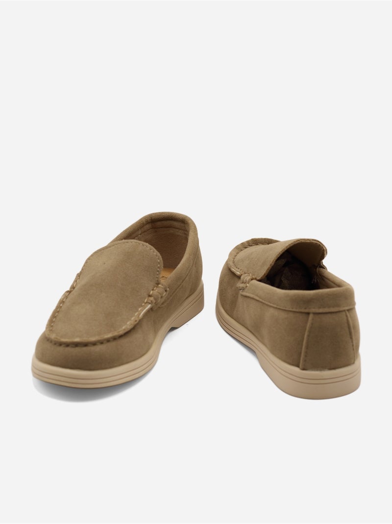 Loafers met suède-look Taupe - Kiabi