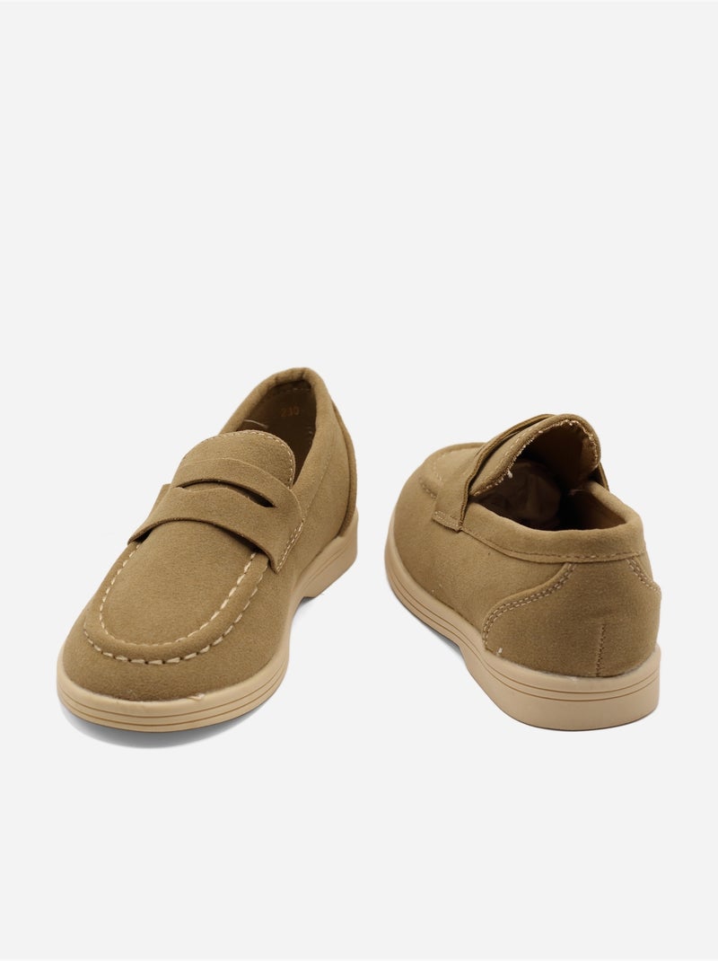 Loafers met suède-look Taupe - Kiabi