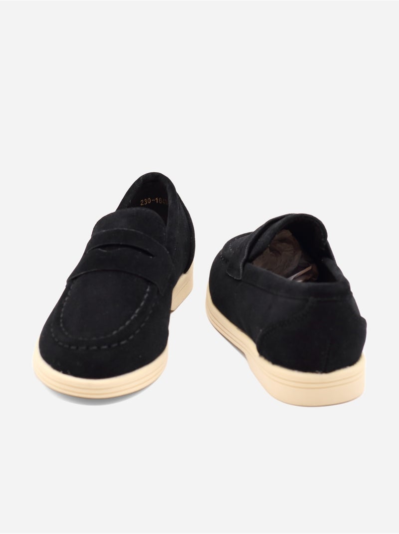 Loafers met suède-look Zwart - Kiabi